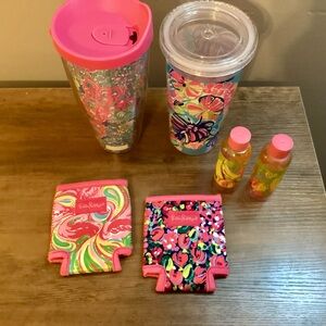 Lilly Pulitzer Colorful Tumblers, Koozies and Toiletry Bottles